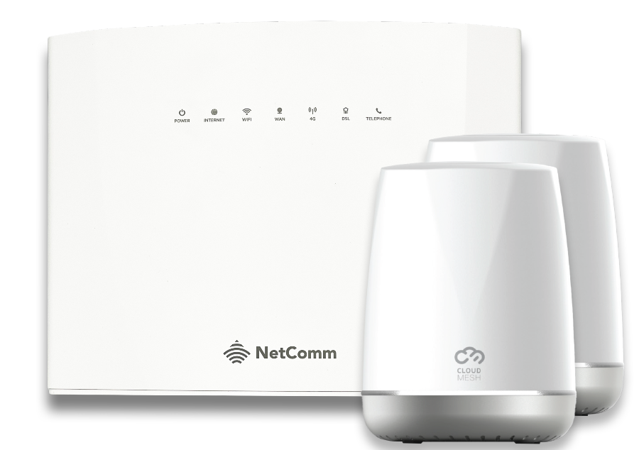Image of Netcomm NL20 Wifi 6 (4G Backup) + 2 Satellites Wi-Fi router